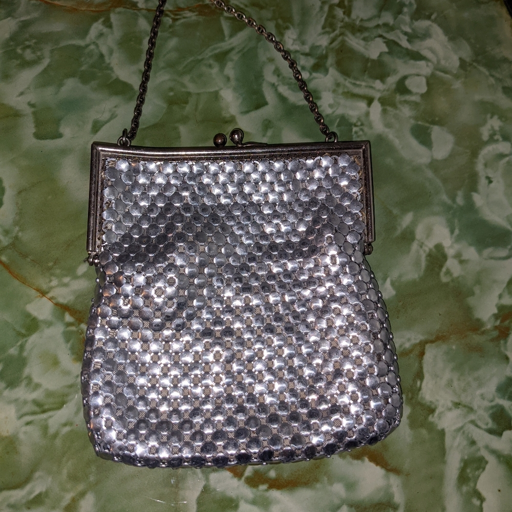 Vintage silver mesh handbag